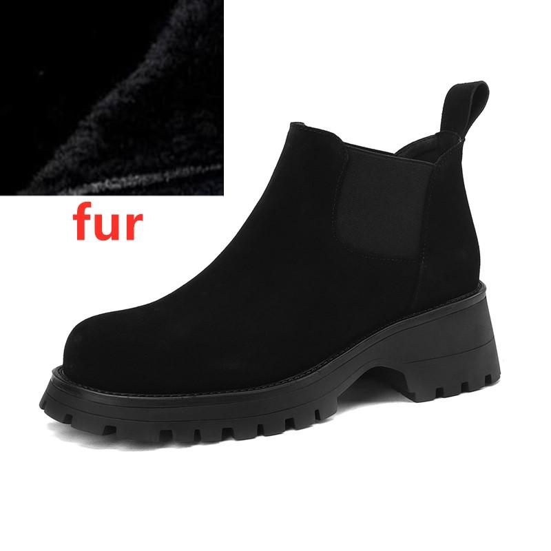 Fashion AIYUQI Women's Chelsea Boots Genuine Leather 2025 New  Chimney Short Female Boots Large Size Platform Women's Ankle Boots