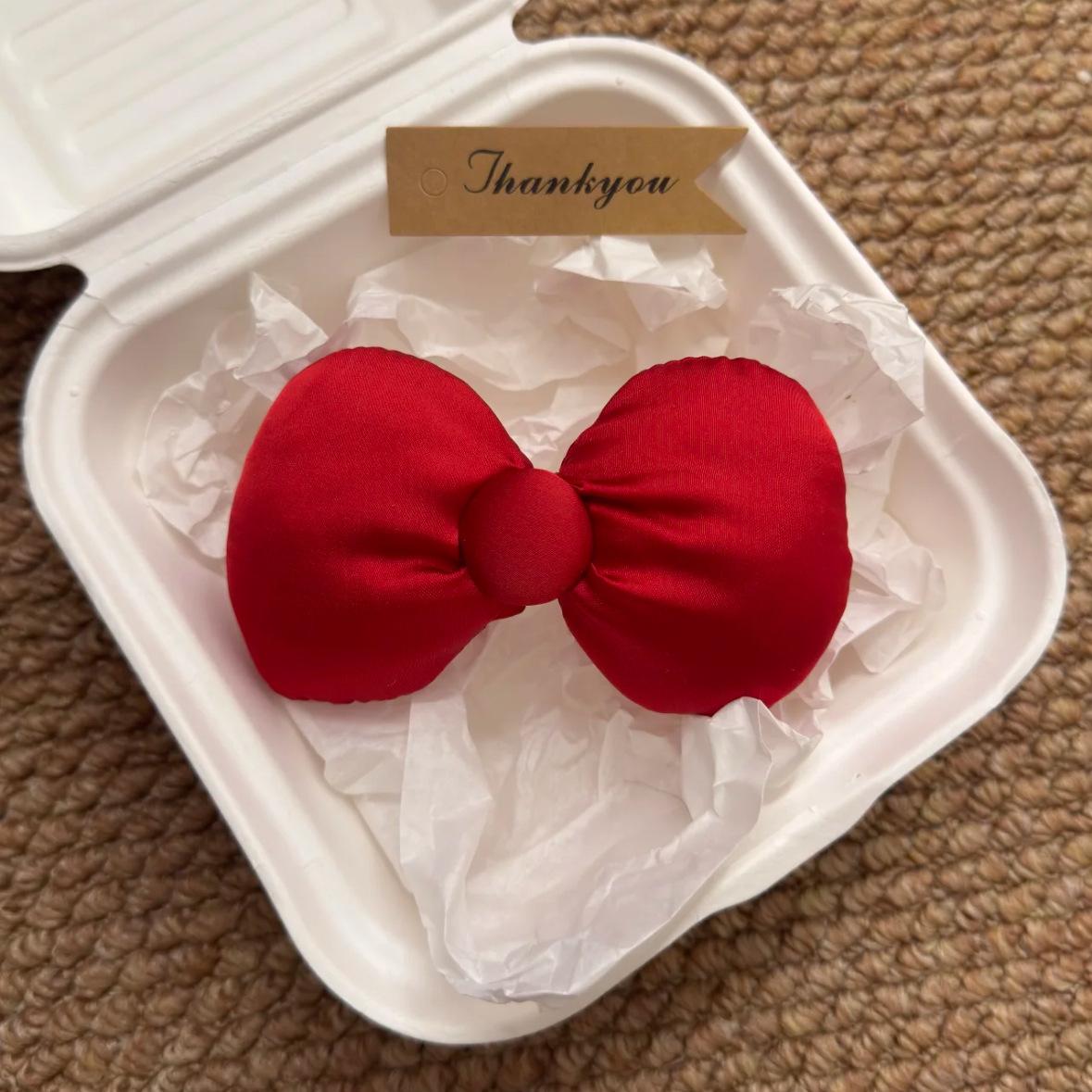 

Sweet Niche Japanese Style Yellow Cotton Filled Bow Hair Clip Bun Shaped Headband Tied Side Cute Girl s Heart Accessory
