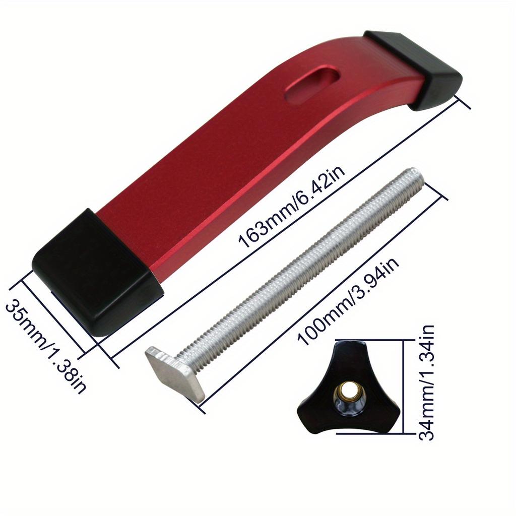 Woodworking Table Aluminum Alloy Quick Acting Hold Down Clamps, for T Slider Handle Workbench T-shaped Slide Slot Auxiliary Tool