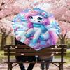 1PC Unicorn Winter Automatic Open/Close Umbrella with Windproof, 8-Rib Sturdy Canopy, Durable Ribs, Fashionable Design, Outdoor Accessory, Fun Prin, H
