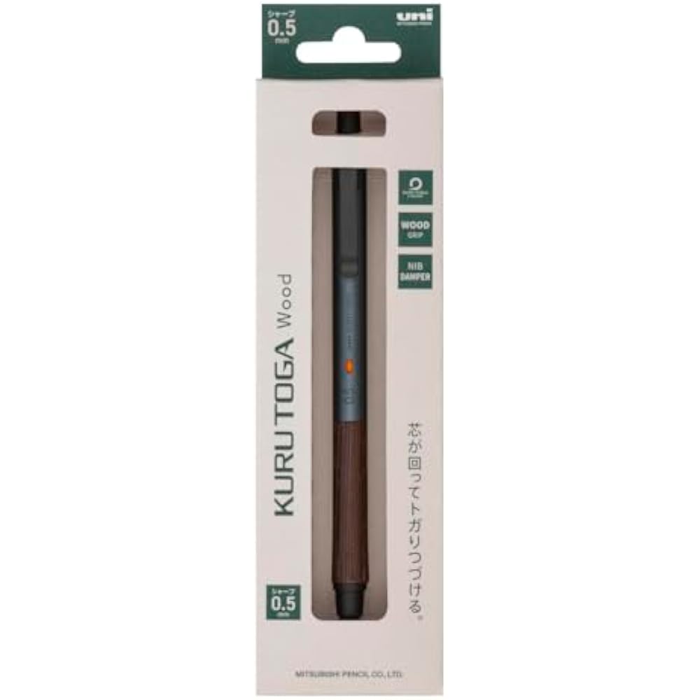 Mitsubishi Pencil Mechanical Pencil Kurt Ga Wood 0.5mm Steel Grey M5KW1P.23