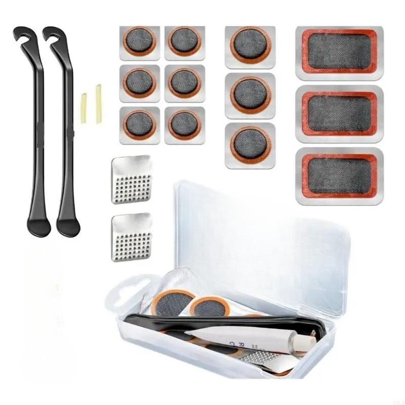 Portable Bike Tire Repair Kits with Bike Tire Levers, Rubber Patches Bicycles Inner Tube Puncture Patches Repair Tool