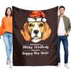 Beagle Dog Blanket Merry Christmas Throw Soft Cozy Warm Blanket for Home Decoration Perfect Gift for Pet Lovers and Dog Owners H