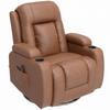 Massage and Heating Chair, Reclining, Adjustable Backrest, Swivel, 82 x 99 x 103 cm, Brown