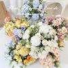 Artificial Small Fresh Silk Rose and Hydrangea Bridal Bouquet for Wedding and Decoration