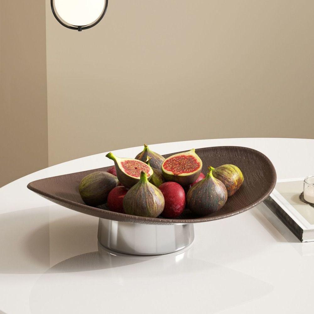 Multi-purpose Jewelry Display Plate Light Luxury Style Oval Decorative Plate Serving Tray Kitchen