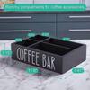 Creative Wooden Coffee Bar Organizer 4 Compartments Condiment Storage Rack  Coffee Accessories