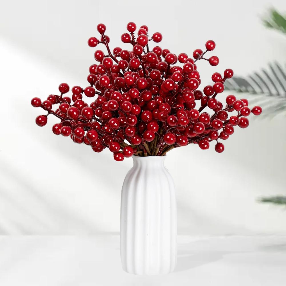 20PCS Artificial Holly Berries Branches 8.7inch Artificial Holly Berry Picks Versatile for Xmas Tree Decorations