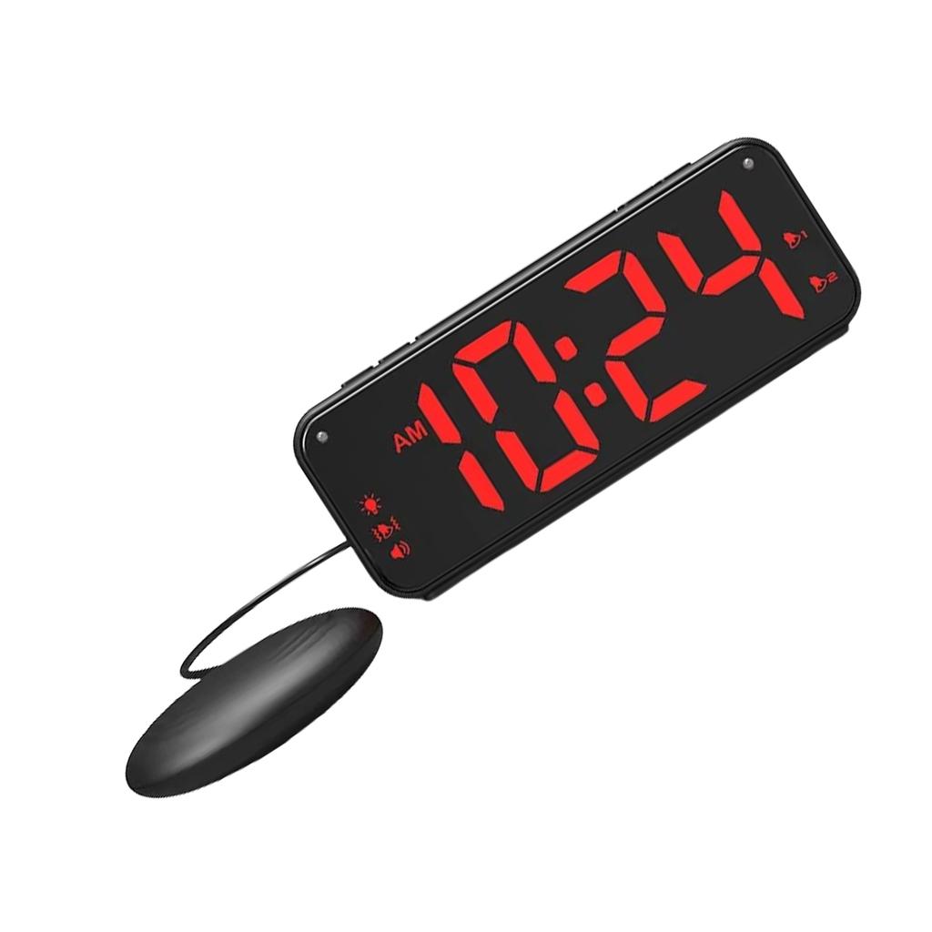 Multifunctional USB Charging Vibrating Alarm Clock with Bed Shaker for Heavy Sleepers with Strong Vibration