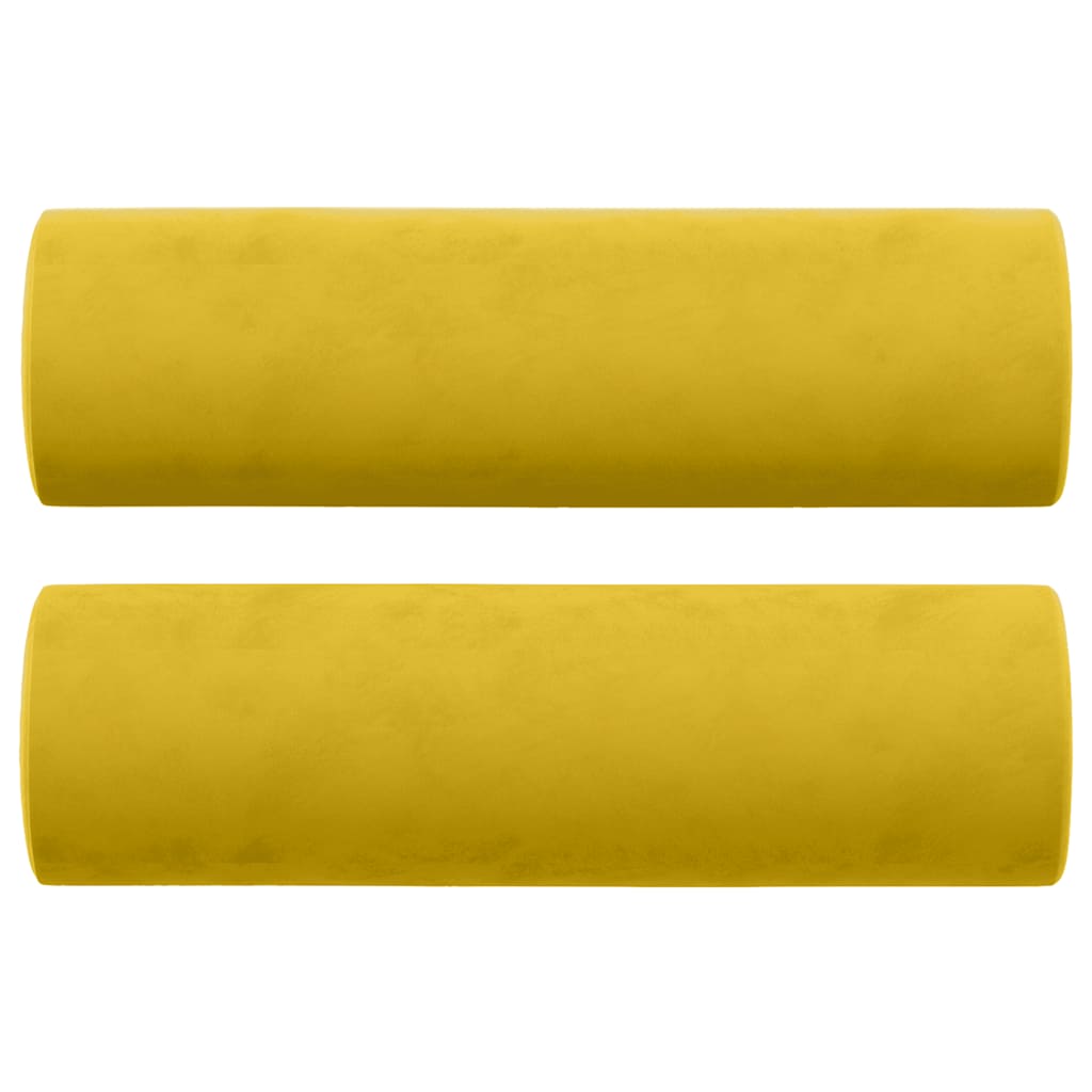 Vidaxl 2-Osobowa Sofa Z Poduszkami, Żółta, 120 Cm, Aksamit