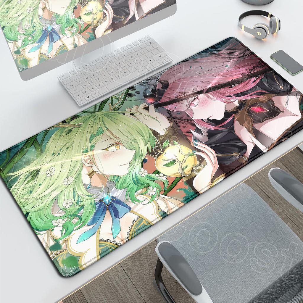 Kawaii Desktop Mouse Pads XXL PC Gaming Accessories Large Anime Carpet Non-slip Computer Game Hololive Ceres Fauna Keyboard Mats