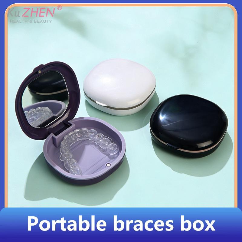 1 Stück Magnetische Abdeckung Falsche Zähne Prothesen Aufbewahrungsbox Mit Spiegel Halterungsbox Mundschutz Aligner Zahnspangen Behälter Organizer