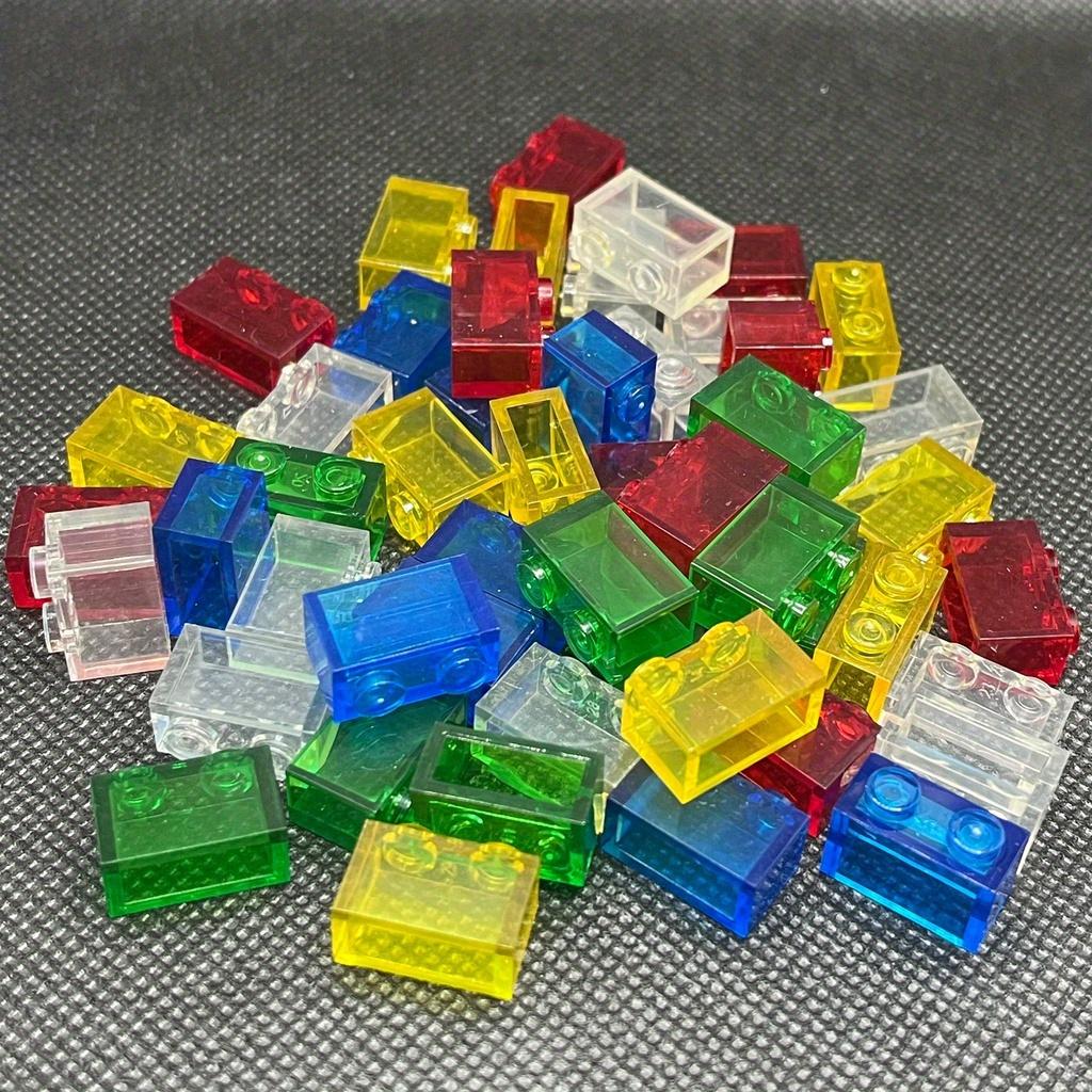 150 pcs Small Particles 3004 Bricks Transparent Clear Brick 1x2 Building Block Classic Bulk Parts Accessories Toys for Children