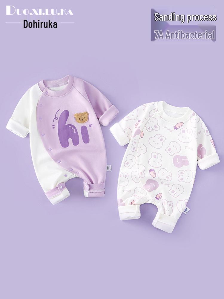 Newborn Unisex Cotton Rompers: Long Sleeve Onesies for Spring & Autumn