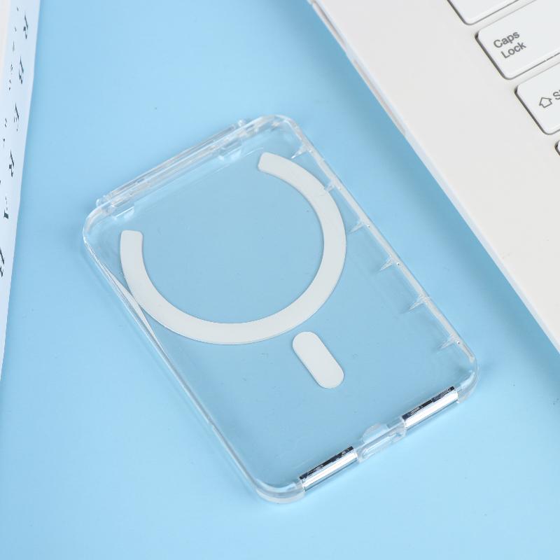 Für Telefon Magsafe Transparente Hülle Magnetischer Ständer Halter Geldbörse 2 Kartenfächer Doppelter Starker Magnet Stoßfeste Handyhülle