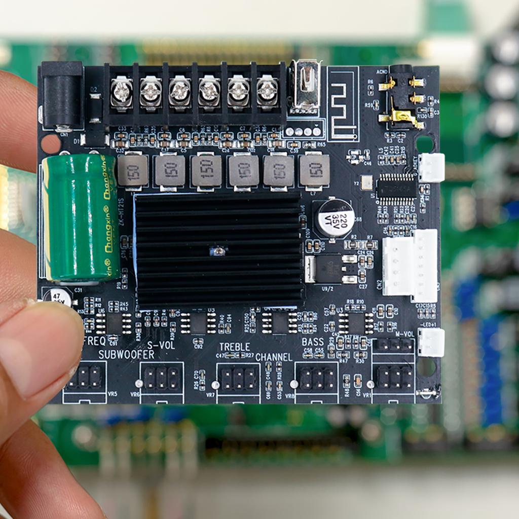 50W+50W+100W Digital Power Amplifier Board with Dual Mic Echo BT USB AUX MIC Sound Input Volume Control for DIY Wireless Speaker