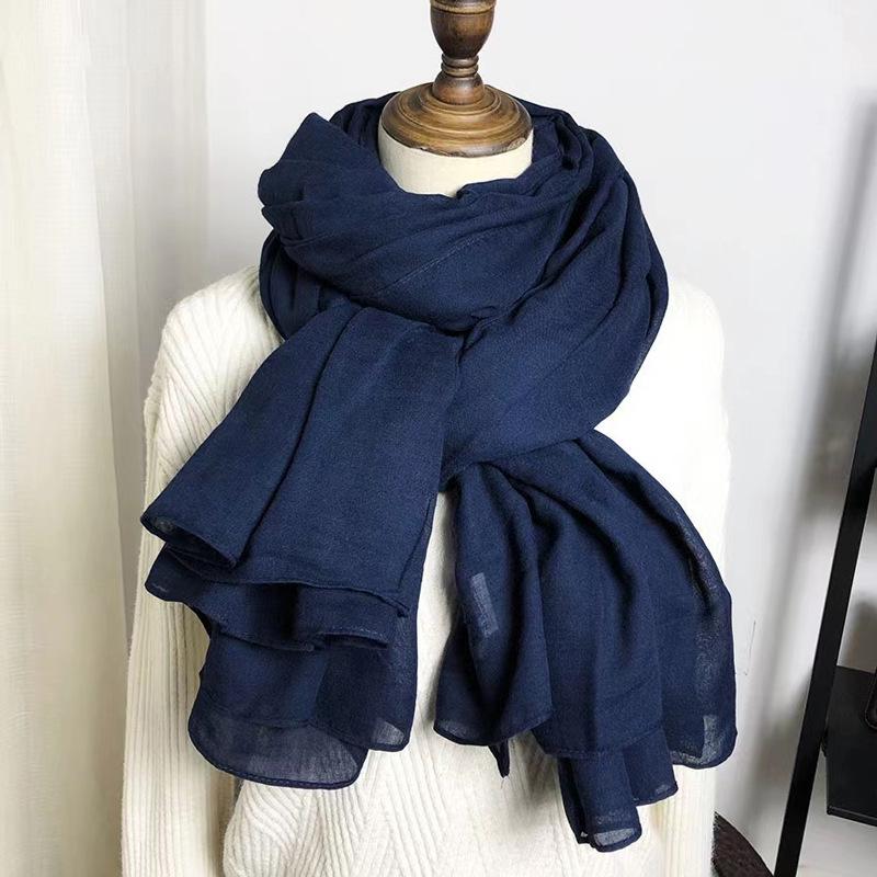 Dunhuang Desert Shawl - Qinghai Chaka Salt Lake Ethnic Scarf for Women, Cotton Linen Silk Blend