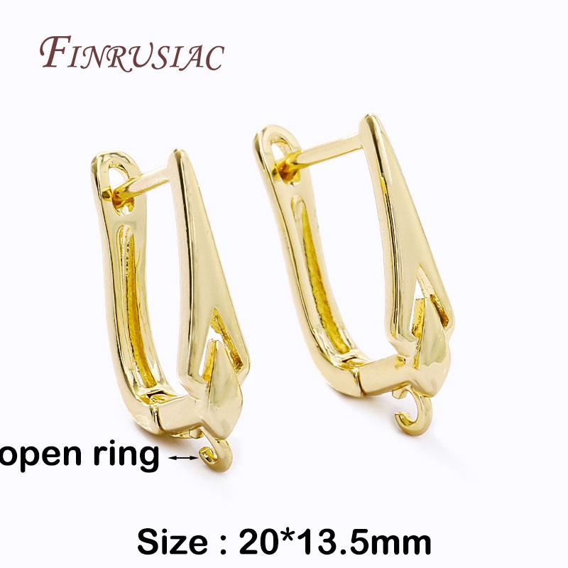 

DIY Women s Earring Making Accessories 18K Gold Plated Anti-Allergy Basic Ear Wire Fasteners Earring Hooks Fittings 1 pair