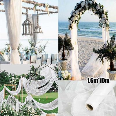 10M Yarn Tulle Roll Transparent Crystal Organza Fabric Birthday Party Supplies Wedding Decoration