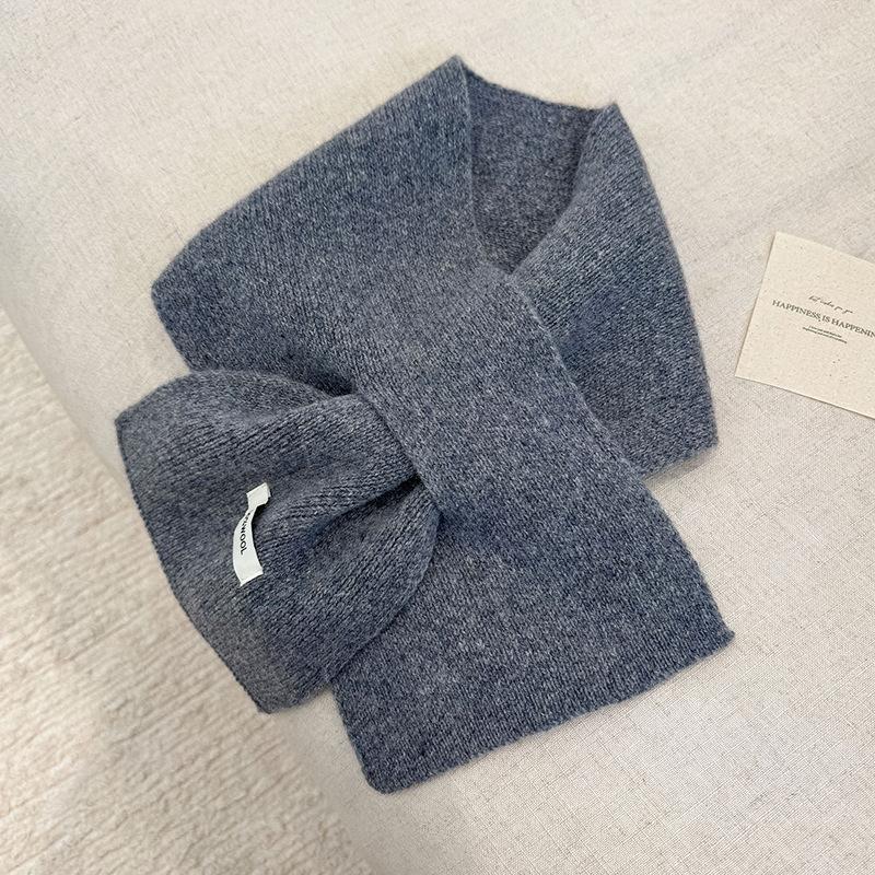 Wool Winter Scarf For Women Warm Triangle Knit Scarves Hijab Solid Lady Shawl Wrap Female Pashmina Bandana Head Scarfs