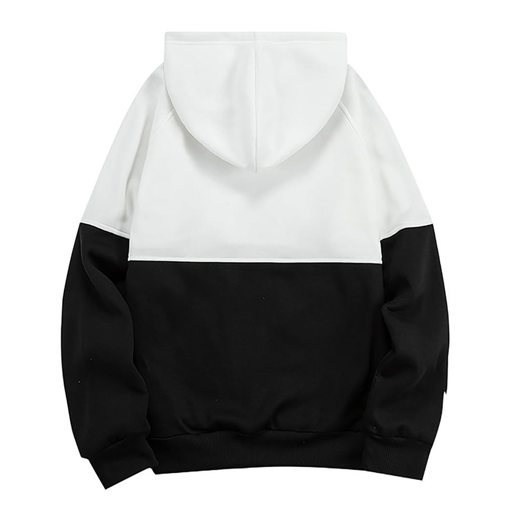 Pánská mikina s kapucí, Mikina v kontrastní barvě, Sportovní ležérní bunda