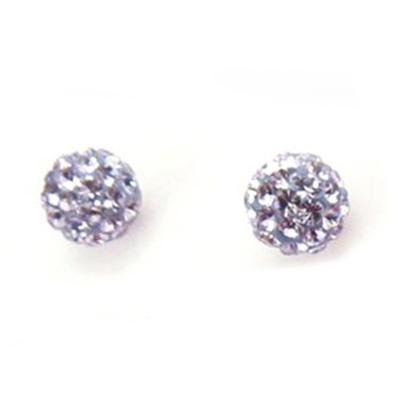 [R3307] - Purple 'Sissi' Silver Earrings - 5 Mm