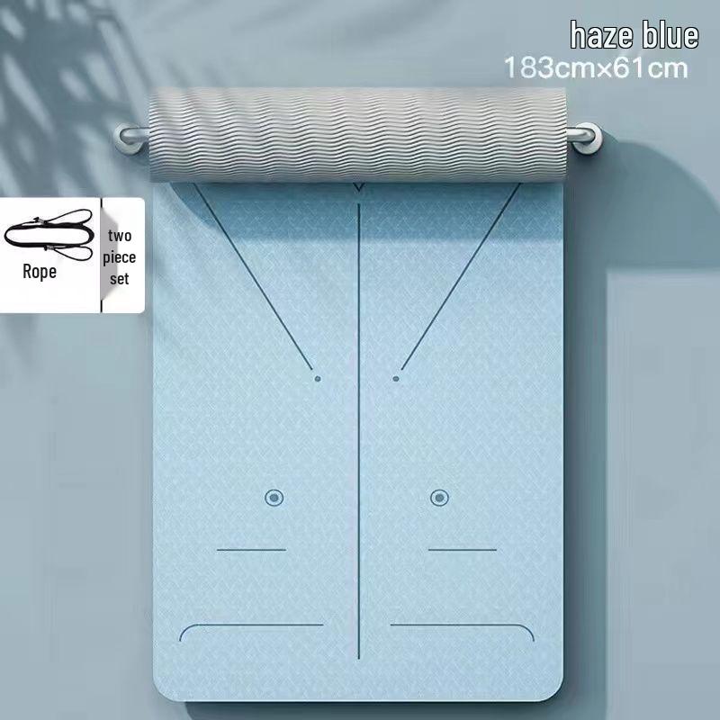 TPE doppelseitige rutschfeste verdickte verbreiterte Yogamatte - Geräuschdämmende Trainingsmatte für den Heimgebrauch (Kleine Mängel)