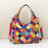 Women'S Bag, Genuine Leather First-Layer Cowhide Bag, Colorful Splicing Single Shoulder Crossbody Dual-Purpose Women'S Bag