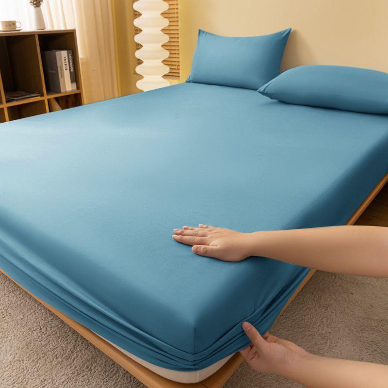 Krabice naslepo Prostěradlo,Dostupné velikosti,Náhodná barva,Jednobarevné Prané bavlěné prostěradlo na jednolůžko Protiskluzový potah na postel