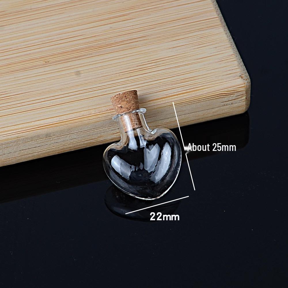 Mini Special-Shaped Glass Wishing Bottle Pendant with Cork for DIY