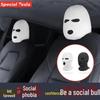 Funny Internet Celebrity Car Seat Headrest Cover Mask with Personality Hat for Special Car Decor.