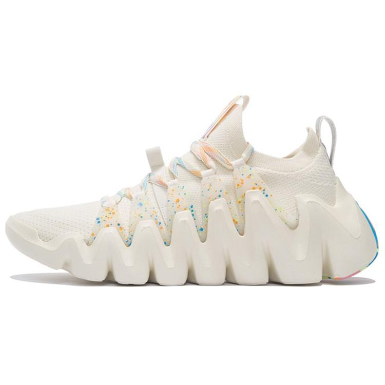 New LiNing Phantom Stab Cushioning Anti Slip Wear Resistant Breathability Low Top Casual Shoes Men's White AZGS031-3