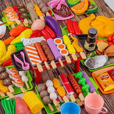 Children's Pretend BBQ Set: Kitchen Play Barbecue Skewers with Simulation Food