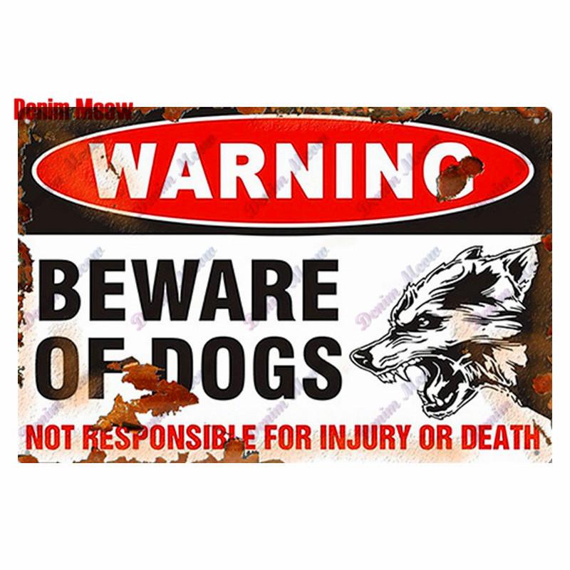 Vintage Beware of Dog, Metal Sign, Warning Danger, Protected Pit Bull Dog, No Bal, Wall Decor, Private Area Decoration, WY45
