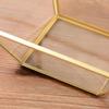 Geometrisk Transparent Glas Blomsterrum Glas Ringask Bröllopsring Smyckeskrin Heminredning