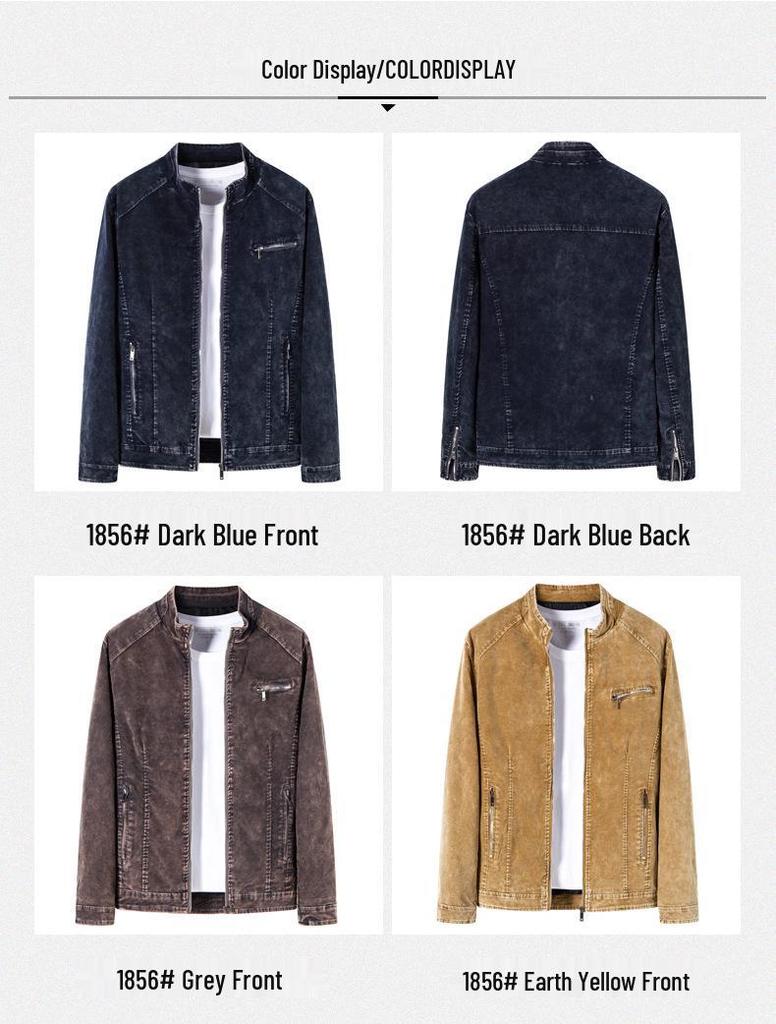 Korean Style Light Denim Stand Collar Spring Jacket