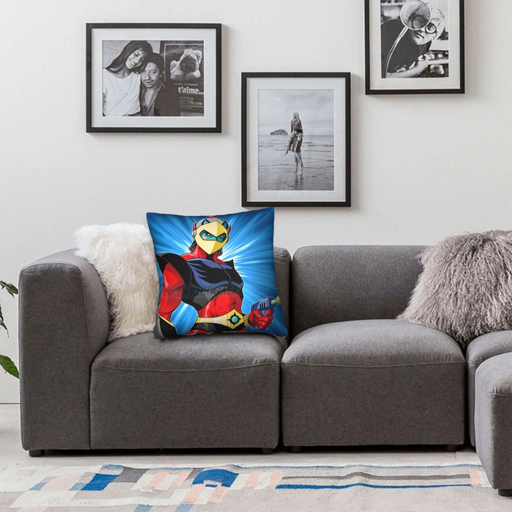 cartoon Rocket Punch Mazinger Z Pillow Cover Retro Trendy Pillow Case For Sofa Home Decoration Soft Cushion Cover Gift Idea