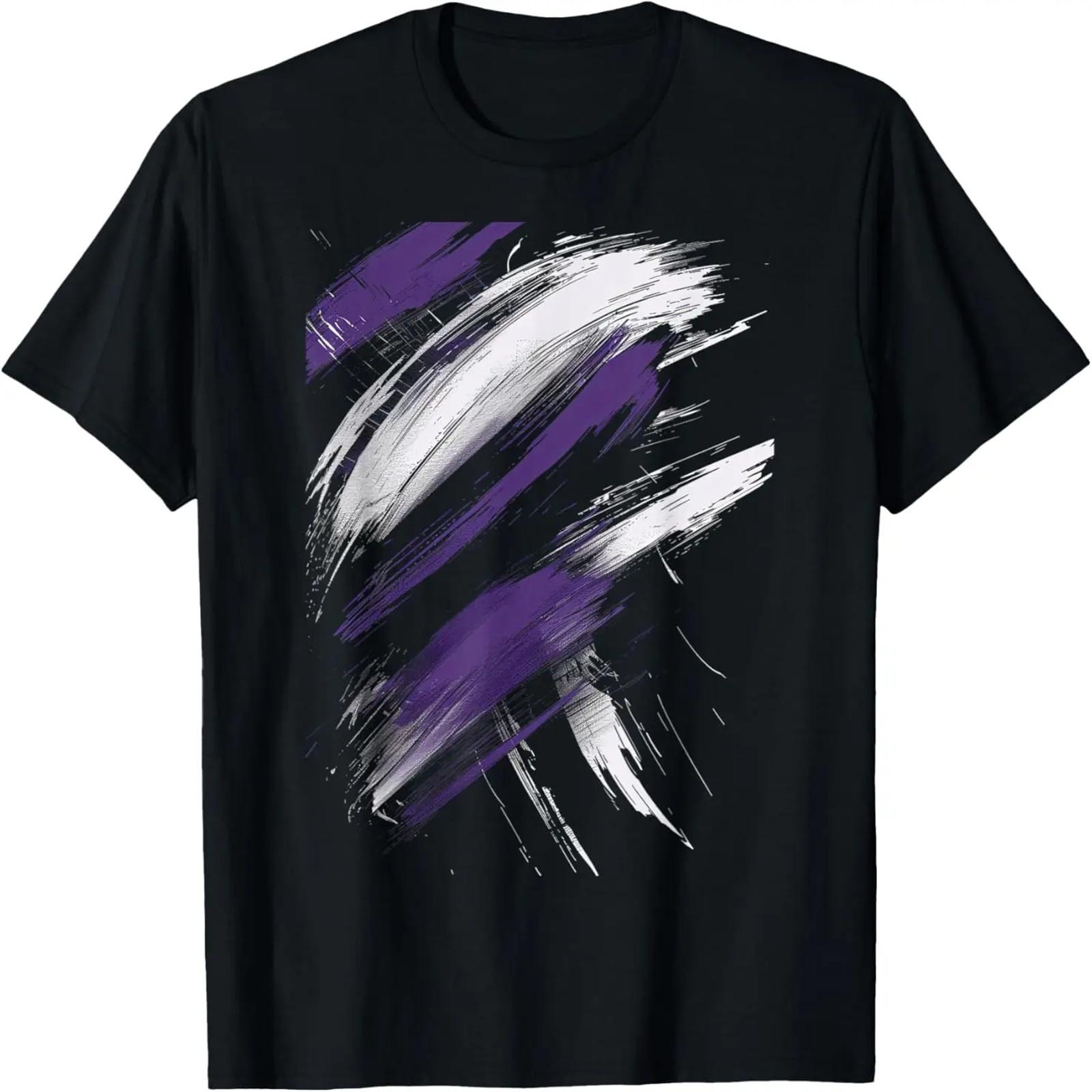 

Purple And Black Brushstrokes Graphic T-Shirt XXXXXL