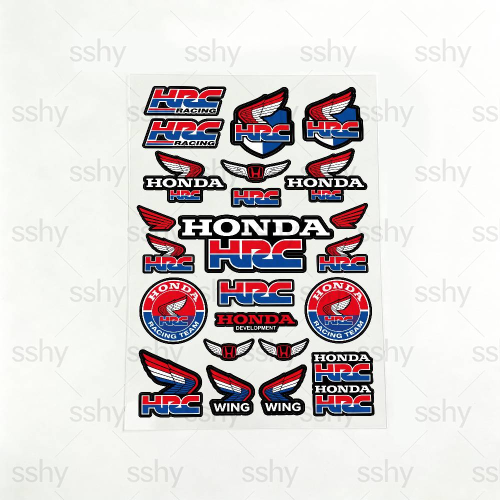 FOR HONDA HRC H WING Motorcycle Reflective Stickers Waterproof Decals for Helmet Scooter Fuel Tank Toolbox Racing XL0