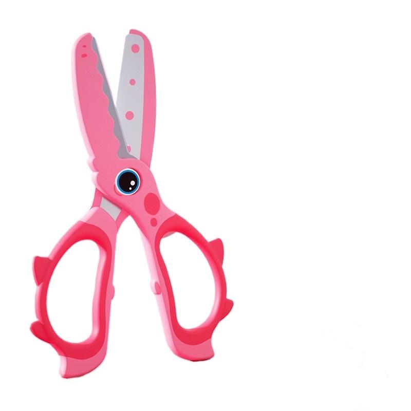 

M&g 135mm Scissors Labor Saving Hand Protector Cartoon Handmade Paper Scissors For Kids Small Dinosaur Blue Pink