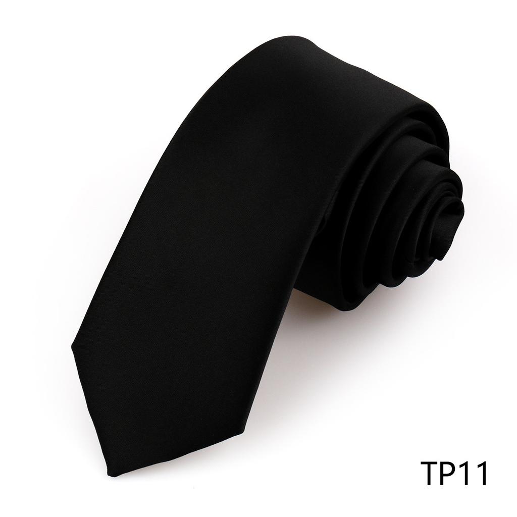 Men'S Premium Business Waterproof 8Cm Tie Polyester Trendy Sparkle 7.5Cm Pure Black Striped Hand Tie