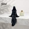 Gothic Halloween Figurine Black Robe Girl Ornament Dark Style Figurine Durable Decor Statue PLA Sitter Sculpture for E-sports Room Bookshelf