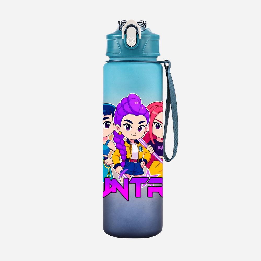 Anime Demon Hunters Printed Character Water Cup Demon Hunters Outdoor Portable Drinking Bottle for Boy Girl Gift