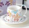 Flower Ceramic Coffee Cup and Dish Set Gift Box Water Cups Breakfast Cup Milk Mug Juice Mug Afternoon Tea Cups Coffee Mugs