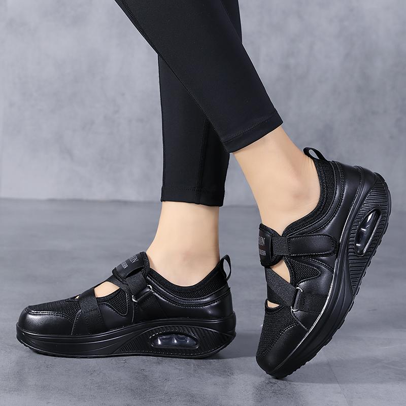 Buckle Rocking Shoes Air Cushion Casual Sports Shoes Breathable Walking Shoes Mom Shoes Elderly Shoes