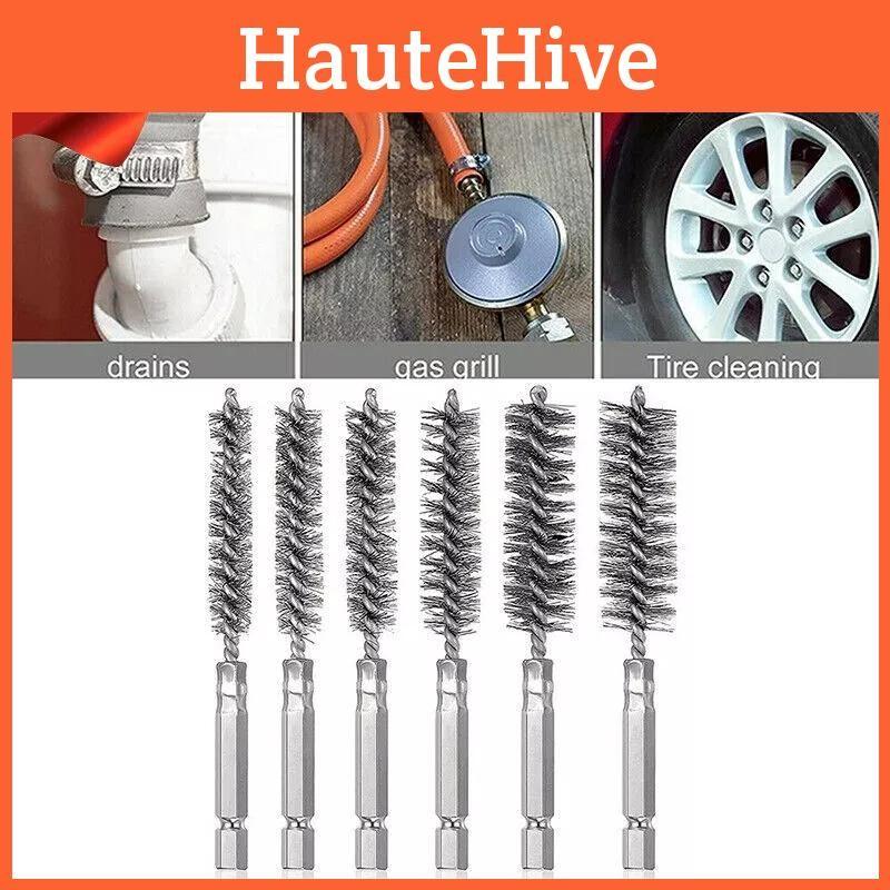 Electric Stainless Steel Drilling Brushes Wire Pipe Brush Hexagonal Rod Cleaning