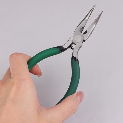 Flache, gebogene Spitzzange, Ringschleifen-Drahtschleifer, geteilte DIY-Ringschmuckherstellung, sechsteilige, handgewickelte Modellierzange