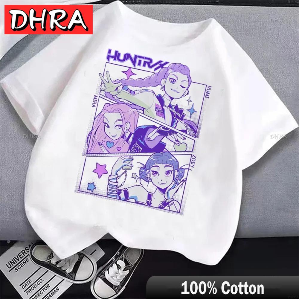 Cute K-pop Demon Hunters Rumi Mira Zpey Film Graphic T-Shirt Men Women Harajuku Y2k Tops Fashion Casual Sweatshirt Unisex Tees