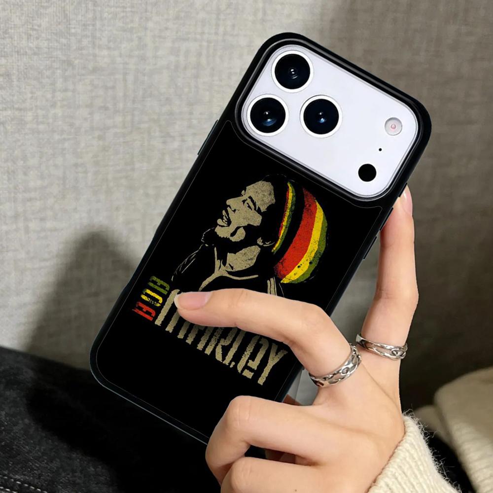 Capa Case for iPhone 17 Air 16 Pro Max 15 Plus 11 13 Mini 14 12 Back Phone Cover Bob Marley Quotes Rasta Reggae