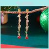 Christmas Earrings Female With Colorful Zirconia Sparkle For Holiday Celebrations